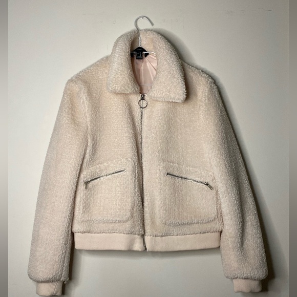 Forever 21 soft pink plush jacket - Picture 2 of 5